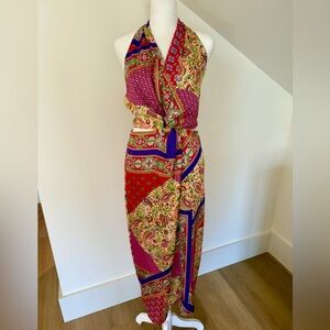 Zara Multicolor Halter Maxi Dress